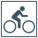 Minimalist Graphic of Person Riding a Bicycle