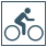 Minimalist Graphic of Person on a Bicycle