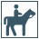 Minimalist Graphic of person riding a horse