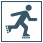 Minimalist Graphic of Person on Skates