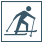 Minimalist Graphic of Person Skiing