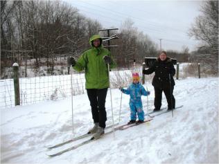 Family Skiing During Winder
