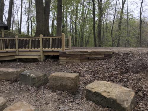 Towner's Woods Gazebo construction, seating area