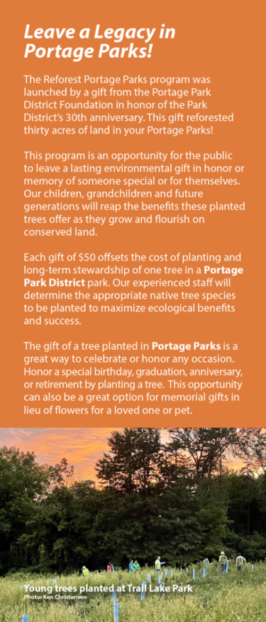 Leave a Legacy in Portage Parks Click to download brochure