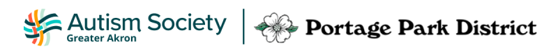 Autism Society logo and Portage Park District Logo