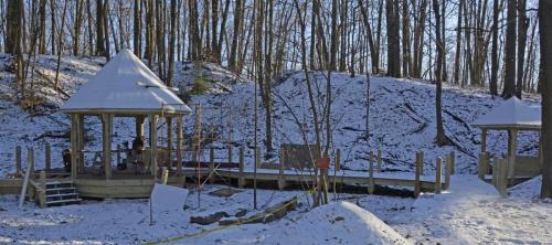 Towner's Woods Gazebo construction, fall rough framing photo credit Denny Reiser