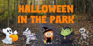 Photo of park, text Halloween in the park