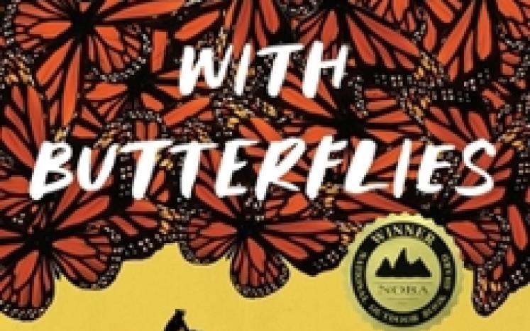 cover art for bicycling with butterflies by Sara Dykman
